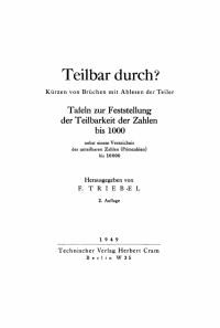 Cover image: Teilbar durch? 2nd edition 9783112665015