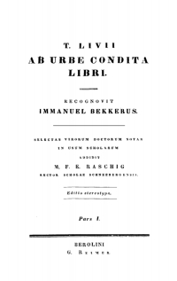 Immagine di copertina: Titus Livius: T. Livii Ab Urbe Condita Libri. Pars 1 1st edition 9783112665435