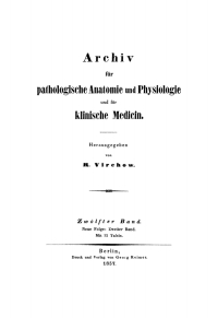 Cover image: Rudolf Virchow: Archiv für pathologische Anatomie und Physiologie und für klinische Medicin. Band 12 1st edition 9783112665718