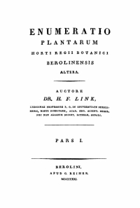 Cover image: Heinrich Friedrich Link: Enumeratio Plantarum Horti Regii Botanici Berolinensis. Pars 1 1st edition 9783112665770