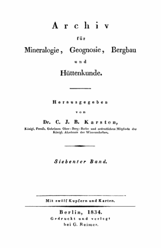 Imagen de portada: C. J. B. Karsten; H. Dechen: Archiv für Mineralogie, Geognosie, Bergbau und Hüttenkunde. Band 7 1st edition 9783112665992