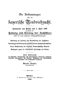 Cover image: Die Bestimungen über die bayerische Rindviehzucht 1st edition 9783112666456