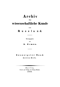 Imagen de portada: Archiv für wissenschaftliche Kunde von Russland. Band 20 1st edition 9783112666890