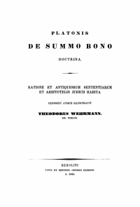 Cover image: Platonis De Summo Bono Doctrina 1st edition 9783112667194