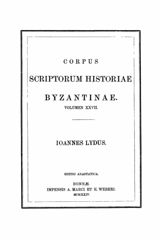 Imagen de portada: Ioannes Lydus 1st edition 9783112667590
