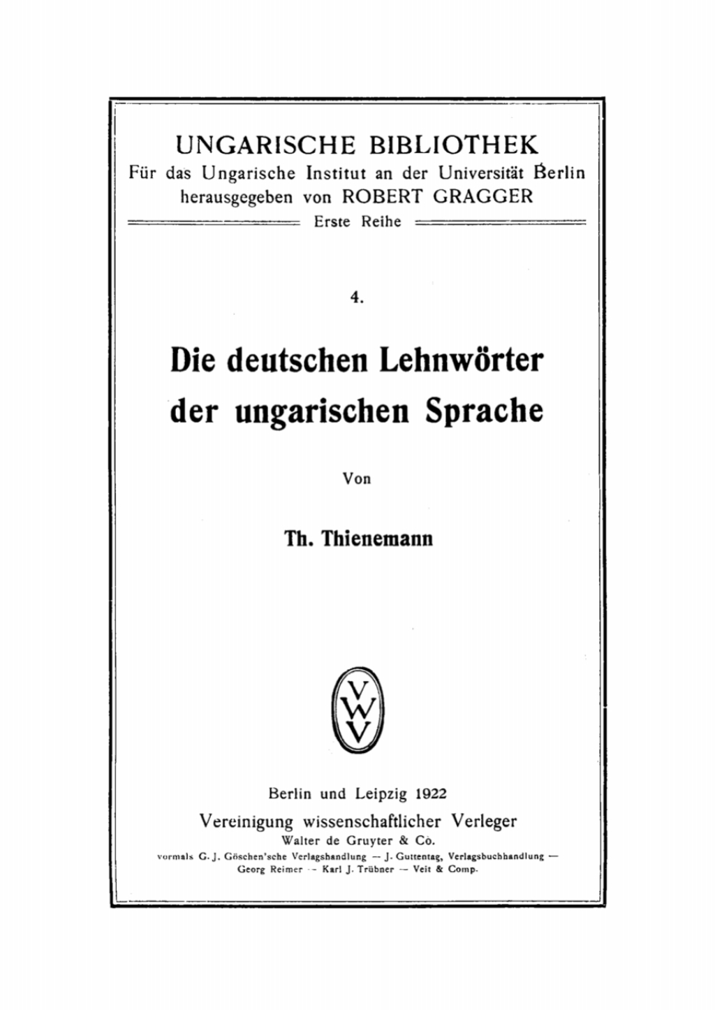 Die deutschen Lehnwörter der ungarischen Sprache 1st Edition