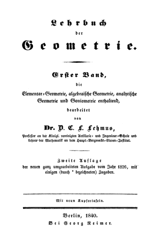 Cover image: Die Elementar-Geometrie, algebrische Geometrie, analytische Geom. und Goniometrie enthaltend 2nd edition 9783112668597