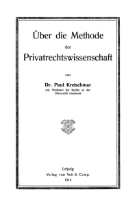 Immagine di copertina: Über die Methode der Privatrechtswissenschaft 1st edition 9783112668870