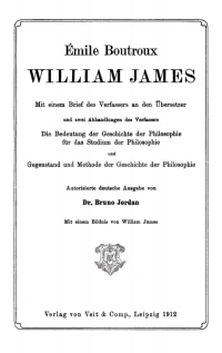 Cover image: William James 1st edition 9783112668955