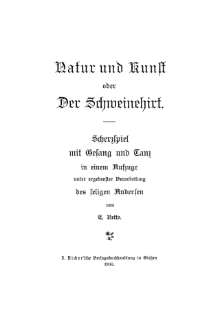صورة الغلاف: Nakur und Kunst oder Der Schweinehirt 1st edition 9783112668993