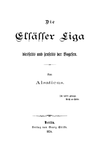 Cover image: Die Elsässer Liga diesseits und jenseits der Vogesen 1st edition 9783112669037