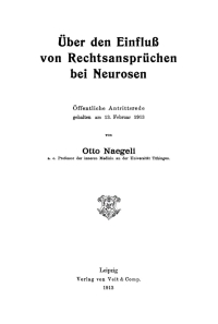 Imagen de portada: Über den Einfluß von Rechtsansprüchen bei Neurosen 1st edition 9783112669150