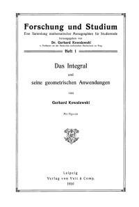 Cover image: Das Integral und seine geometrischen Anwendungen 1st edition 9783112669211