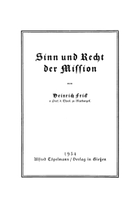 Cover image: Sinn und Recht der Mission 1st edition 9783112669297