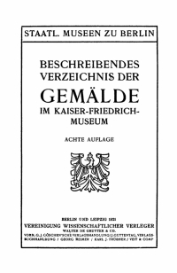 Immagine di copertina: Beschreibendes Verzeichnis der Gemälde im Kaiser-Friedrich-Museum 8th edition 9783112669433