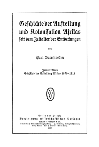 Cover image: Geschichte der Aufteilung Afrikas 1870–1919 1st edition 9783112669877