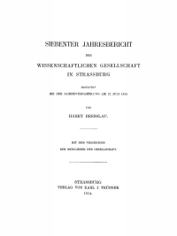 Imagen de portada: Siebenter Jahresbericht der Wissenschaftlichen Gesellschaft in Strassburg 1st edition 9783112669938