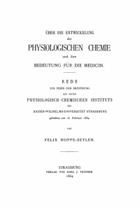 Cover image: Über die Entwickelung der physiologischen Chemie und ihre Bedeutung für die Medicin 1st edition 9783112669990