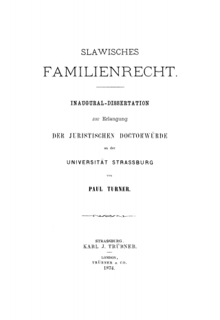 Cover image: Slawisches Familienrecht 1st edition 9783112670033