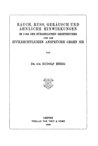 Cover image: Rauch, Russ, Geräusch und ähnliche Einwirkungen 1st edition 9783112670330