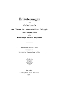 Cover image: Jahrbuch des Vereins für Wissenschaftliche Pädagogik. Erläuterungen. 16/1884 1st edition 9783112670354