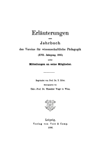 Cover image: Jahrbuch des Vereins für Wissenschaftliche Pädagogik. Erläuterungen. 17/1885 1st edition 9783112670378