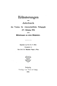 Cover image: Jahrbuch des Vereins für Wissenschaftliche Pädagogik. Erläuterungen. 15/1883 1st edition 9783112670392