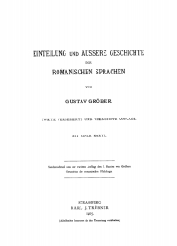 Cover image: Einteilung und äussere Geschichte der romanischen Sprachen 2nd edition 9783112670811