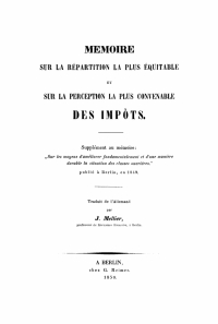 Cover image: Mémoire sur la répartition la plus équitable et sur la perception la plus convenable des impôts 1st edition 9783112670859