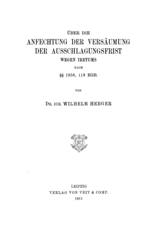 Omslagafbeelding: Über die Anfechtung der Versäumung der Ausschlagungsfrist wegen Irrtums nach §§ 1956, 119 BGB 1st edition 9783112670910