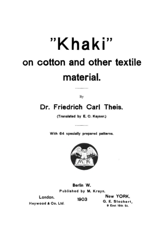 Cover image: “Khaki” on cotton and other textile material 1st edition 9783112671016