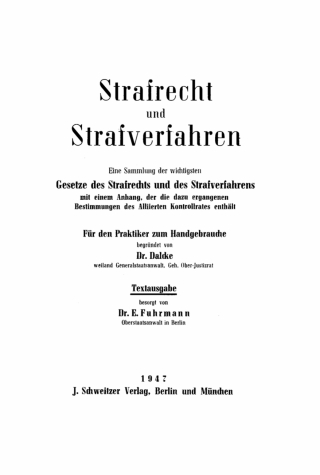 Cover image: Strafrecht und Strafverfahren 1st edition 9783112671276