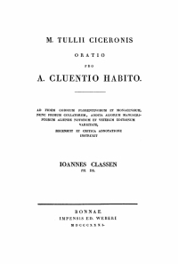 صورة الغلاف: M. Tullii Ciceronis Oratio pro A. Cluentio Habito 1st edition 9783112671450