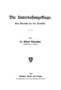 Cover image: Die Unterlassungsklage 1st edition 9783112671795