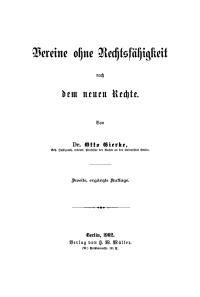 Cover image: Vereine ohne Rechtsfähigkeit nach dem Rechte 2nd edition 9783112672013