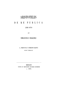 Omslagafbeelding: Aristotelis de re publica libri octo 1st edition 9783112672259