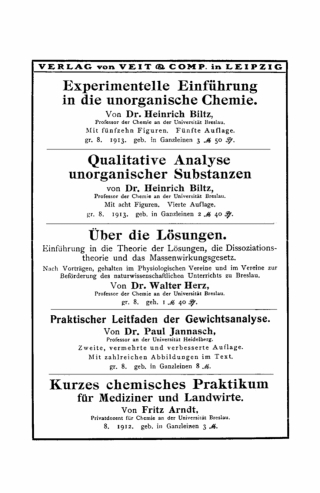 Cover image: Logarithmische Rechentafeln für Chemiker, Pharmazeuten, Mediziner und Physiker 14th edition 9783112672471