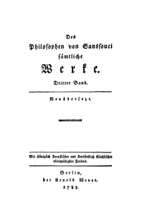 Titelbild: Friedrich II, König von Preussen: Des Philosophen von Sanssouci sämtliche Werke. Band 3 1st edition 9783112672877