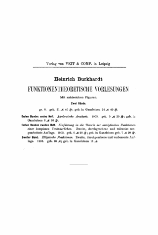 Cover image: Elliptische Funktionen 1st edition 9783112672990