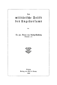 Cover image: Das militärische Delikt des Ungehorsams 1st edition 9783112673454