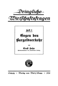 Cover image: Gegen den Bargeldverkehr 1st edition 9783112673577