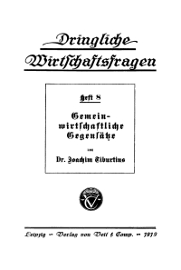 Titelbild: Gemeinwirtschaftliche Gegensätze 1st edition 9783112673638