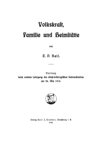 Cover image: Volkskraft, Familie und Heimstätte 1st edition 9783112673690