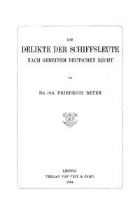 Cover image: Die Delikte der Schiffsleute nach gemeinem deutschen Recht 1st edition 9783112673874