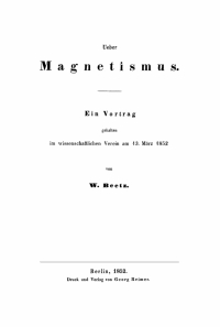 Imagen de portada: Ueber Magnetismus 1st edition 9783112674215