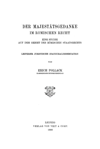 Immagine di copertina: Der Majestätsgedanke im römischen Recht 1st edition 9783112674574