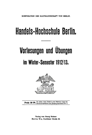 Imagen de portada: Winter-Semester 1912/13 1st edition 9783112674611