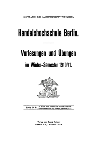 Imagen de portada: Winter-Semester 1910/11 1st edition 9783112674635