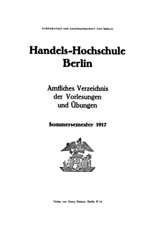Cover image: Sommersemester 1917 1st edition 9783112674673