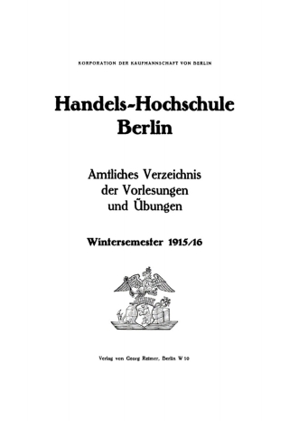 Imagen de portada: Wintersemester 1915/16 1st edition 9783112674710